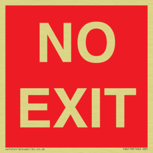 NO EXIT red background